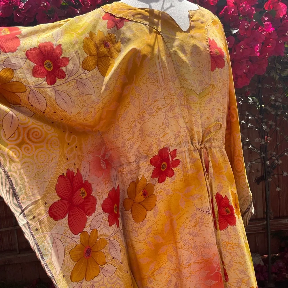 Colorful Vintage Silk Caftan - Picture 5 of 11